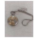 Geneva Quartz Pocket Watch with Chain