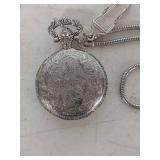 Geneva Quartz Pocket Watch with Chain