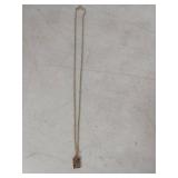 Birthstone Pendant and Chain - Pendant marked 10k