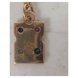 Birthstone Pendant and Chain - Pendant marked 10k