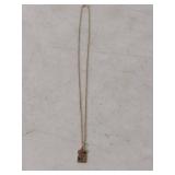 Birthstone Pendant and Chain - Pendant marked 10k