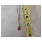 Birthstone Pendant and Chain - Pendant marked 10k