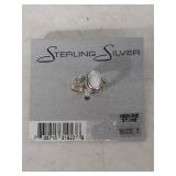 Sterling Silver Mother of Pearl Ring Size 7