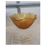 Tiara Sandwich Glass Amber Bowl