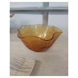 Tiara Sandwich Glass Amber Bowl