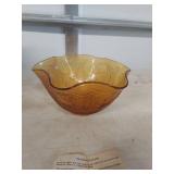 Tiara Sandwich Glass Amber Bowl