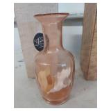 (3) Tiara Glass Decorative Vases - Pink and Amber