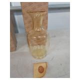 (3) Tiara Glass Decorative Vases - Pink and Amber