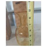 (3) Tiara Glass Decorative Vases - Pink and Amber