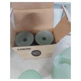 Tiara Exclusive Frosted Green Glass Pitcher and Goblet Set