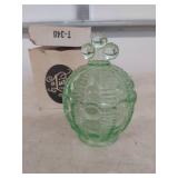 Green Depression Glass Crown Top Candy Dish