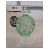 Green Depression Glass Crown Top Candy Dish