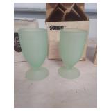 Tiara Jade Green Glass Parfait Set (8)