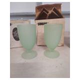 Tiara Jade Green Glass Parfait Set (8)