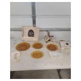 Tiara Amber Glass Serving Plates