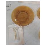 Tiara Amber Glass Serving Plates