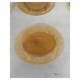 Tiara Amber Glass Serving Plates