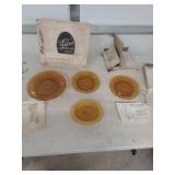 Tiara Amber Glass Serving Plates