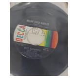 Collection of 45 RPM Records with Wooden Box