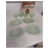 Tiara Sandwich Glass Set with Plates and Cups