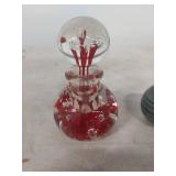 Hand Blown Glass Perfume Bottle and Artglass Ball