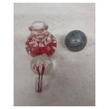 Hand Blown Glass Perfume Bottle and Artglass Ball