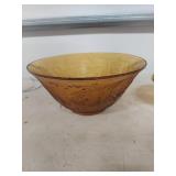 Tiara Amber Glass Floral Bowl Set