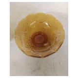 Tiara Amber Glass Floral Bowl Set