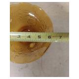 Tiara Amber Glass Floral Bowl Set
