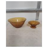 Tiara Amber Glass Floral Bowl Set