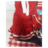 Red and White Cheerleader Uniform Set, Shawl and Sweater