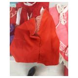Red and White Cheerleader Uniform Set, Shawl and Sweater