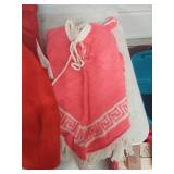 Red and White Cheerleader Uniform Set, Shawl and Sweater