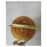 Tiara Sandwich Glass Amber Candleholders