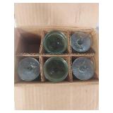 Green Glass Decanter Set with Floral Design