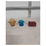 Decorative Glass Collection - Hat, Basket & Box Set