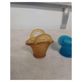 Decorative Glass Collection - Hat, Basket & Box Set