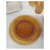 Amber Tiara Sandwich Glass Dinnerware Set