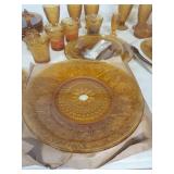 Amber Tiara Sandwich Glass Dinnerware Set