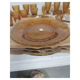 Amber Tiara Sandwich Glass Dinnerware Set