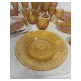 Amber Tiara Sandwich Glass Dinnerware Set