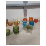 Colored Glass Toothpick Holders and Small Vessels Collection