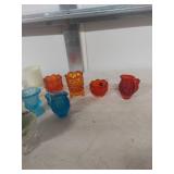 Colored Glass Toothpick Holders and Small Vessels Collection