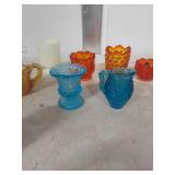 Colored Glass Toothpick Holders and Small Vessels Collection