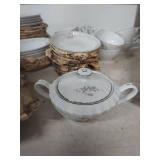 Fine China Dinnerware Set with Pink Floral Design