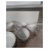 Fine China Dinnerware Set with Pink Floral Design