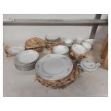 Fine China Dinnerware Set with Pink Floral Design