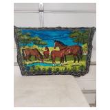 Decorative Horse Scene Tapestry - Approx 52 x 36