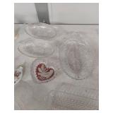 Mixed Glass Serving Set with Holiday Figurines