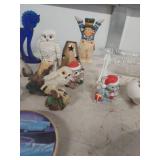 Mixed Glass Serving Set with Holiday Figurines